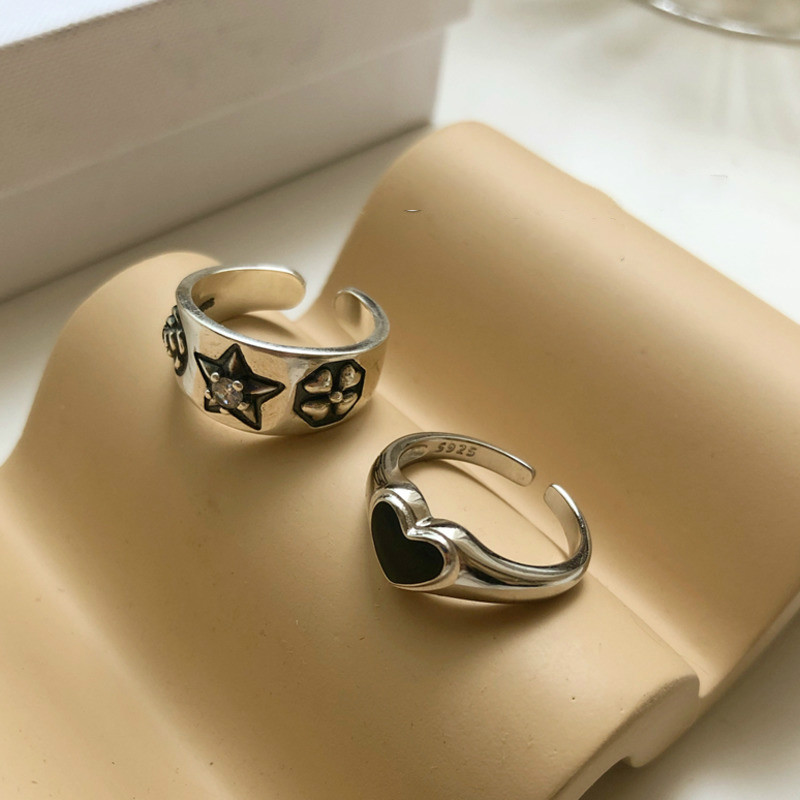 Black Love Ring Trendy Korea Simple Hip-hop