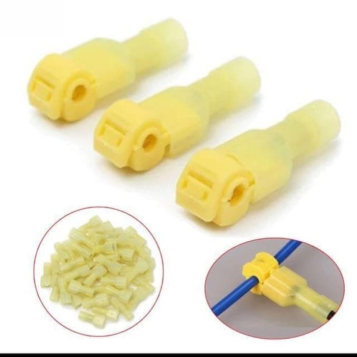 Kabel Jumper Wire Konektor  T Kuning 4-6mm2 Terminal Scotch Lock Connector Quick Splice Crimp