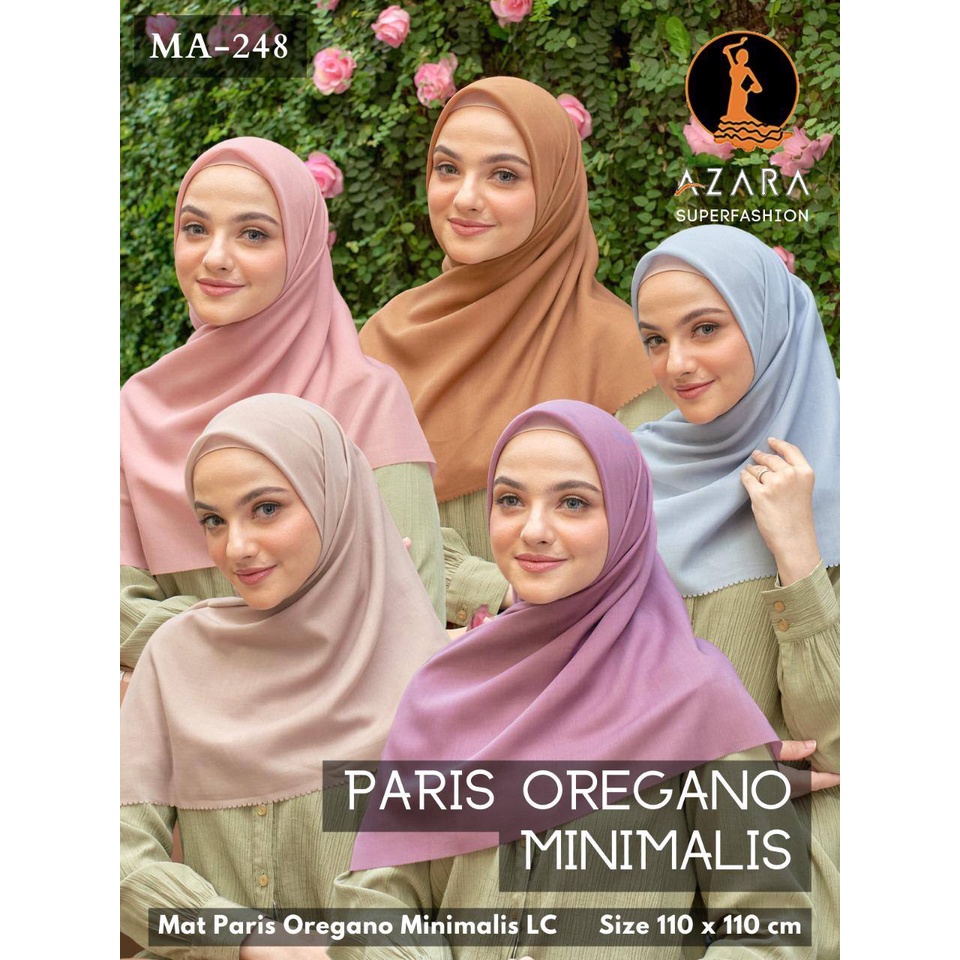 Grosir Hijab Azara Paris Oregano Minimalis Laser Cut Hijab Segiempat Polos Terlaris Termurah
