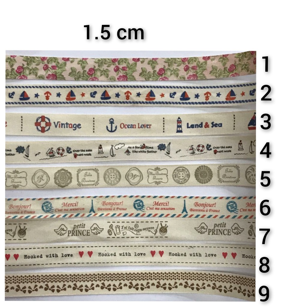 LABEL PITA KATUN MOTIF | 6 MCM SIZE JUAL PER YARD