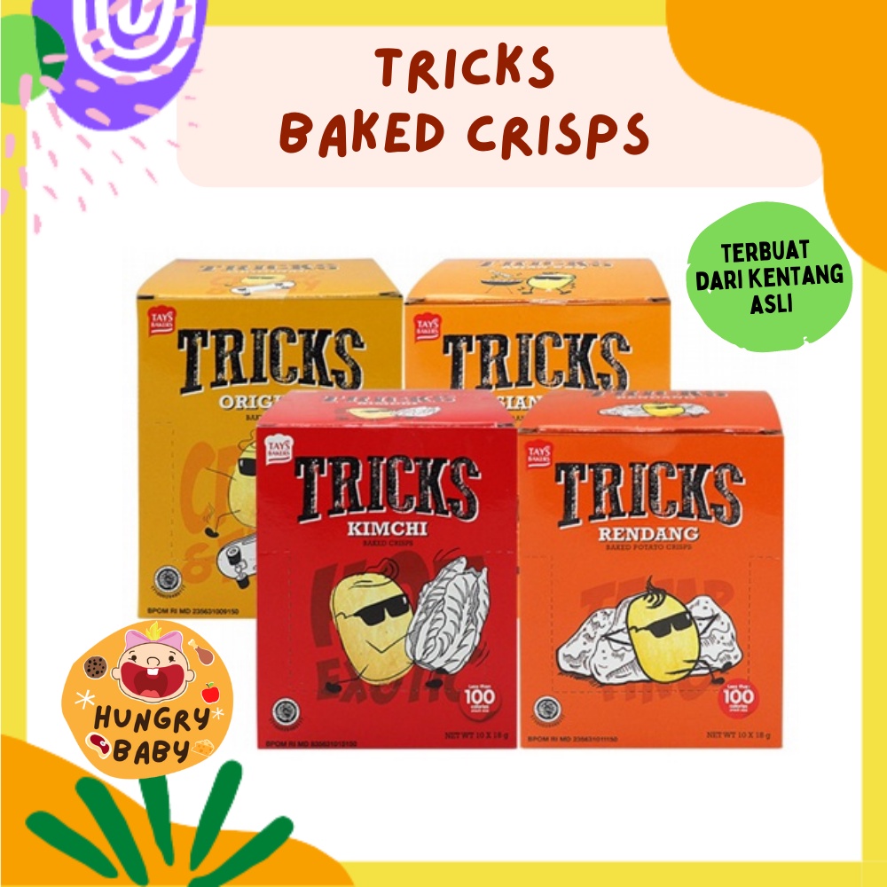 Tricks Potato Baked Crisps Chips / Biskuit Kentang TRICKS (10 pcs x 20gr)