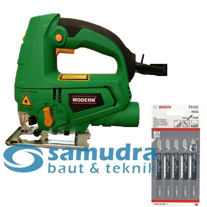 DISKON BESAR MODERN Mesin Jigsaw Laser M-2200L & BOSCH T 111 C Mata Gergaji Kayu