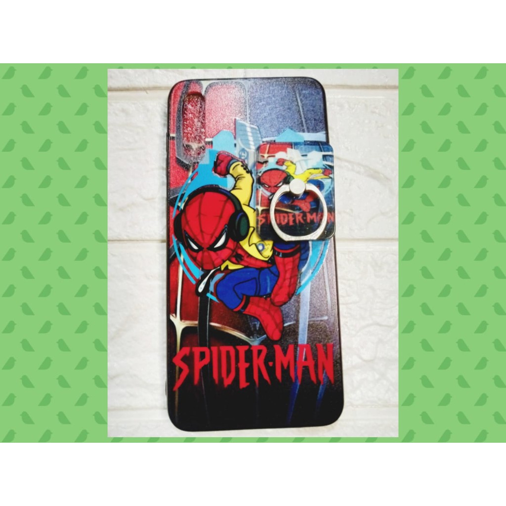 Case SAMSUNG GALAXY A50+iring Motif kartun HelloKitty, Tom And Jerry, Spiderman, Captain America