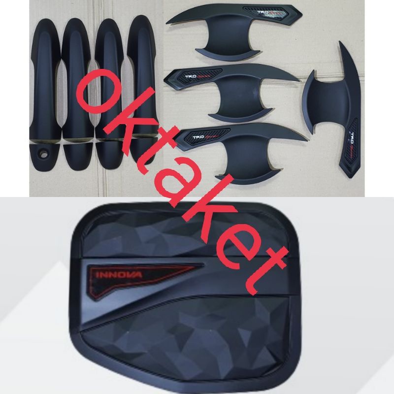 paket outer handle tank cover all new innova 2016-2021 trd sportivo hitam chrome