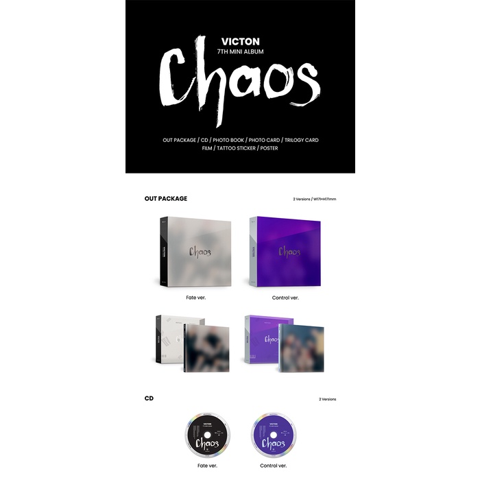 VICTON - 7th Mini Album CHAOS (Fate, Control, Jewel)