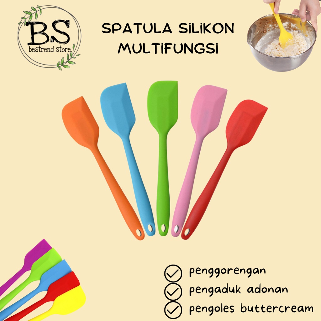 Spatula Silikon Food Grade Alat Masak Tahan Panas Anti Lengket