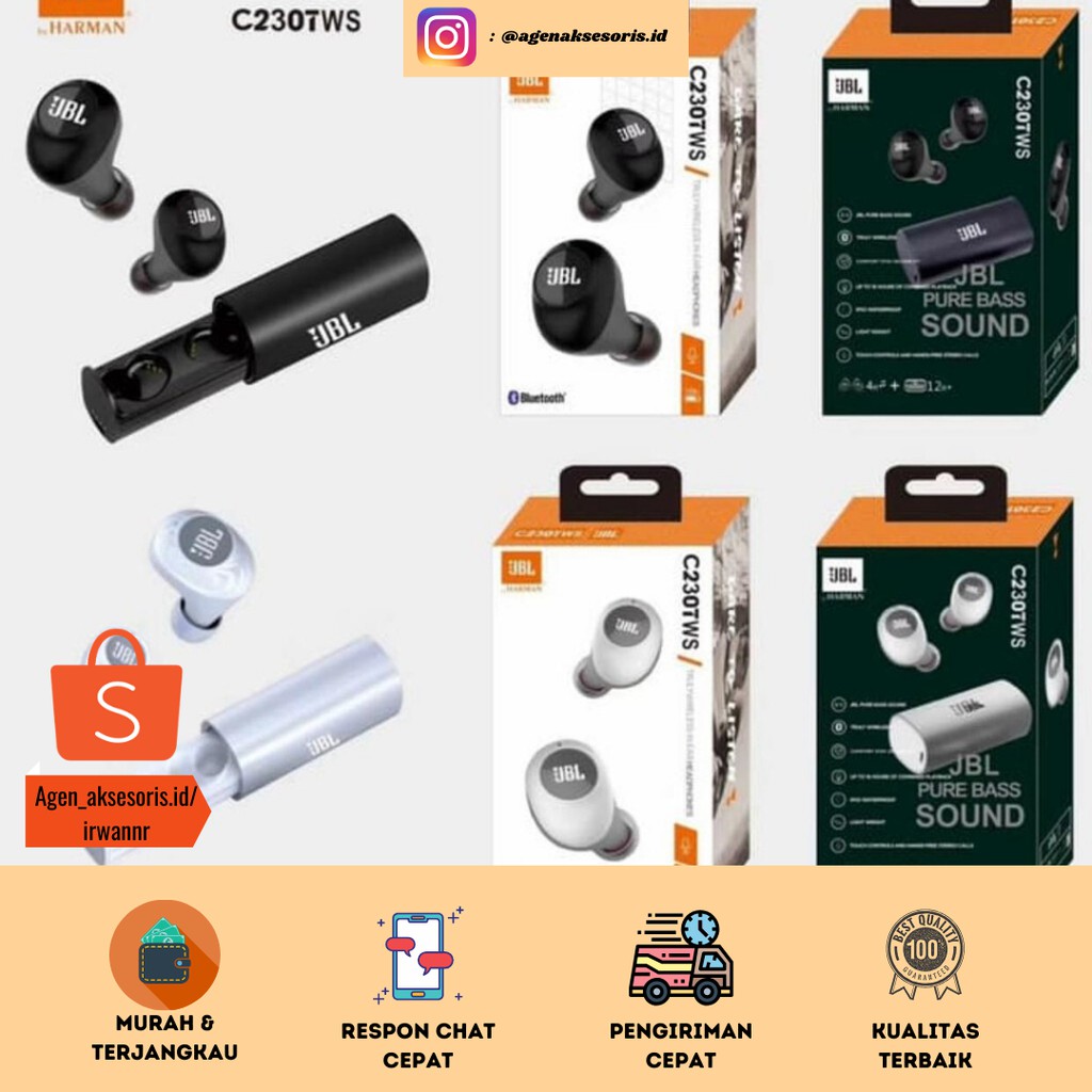 Headset Bluetooth JBL C230 TWS Touch Wireless