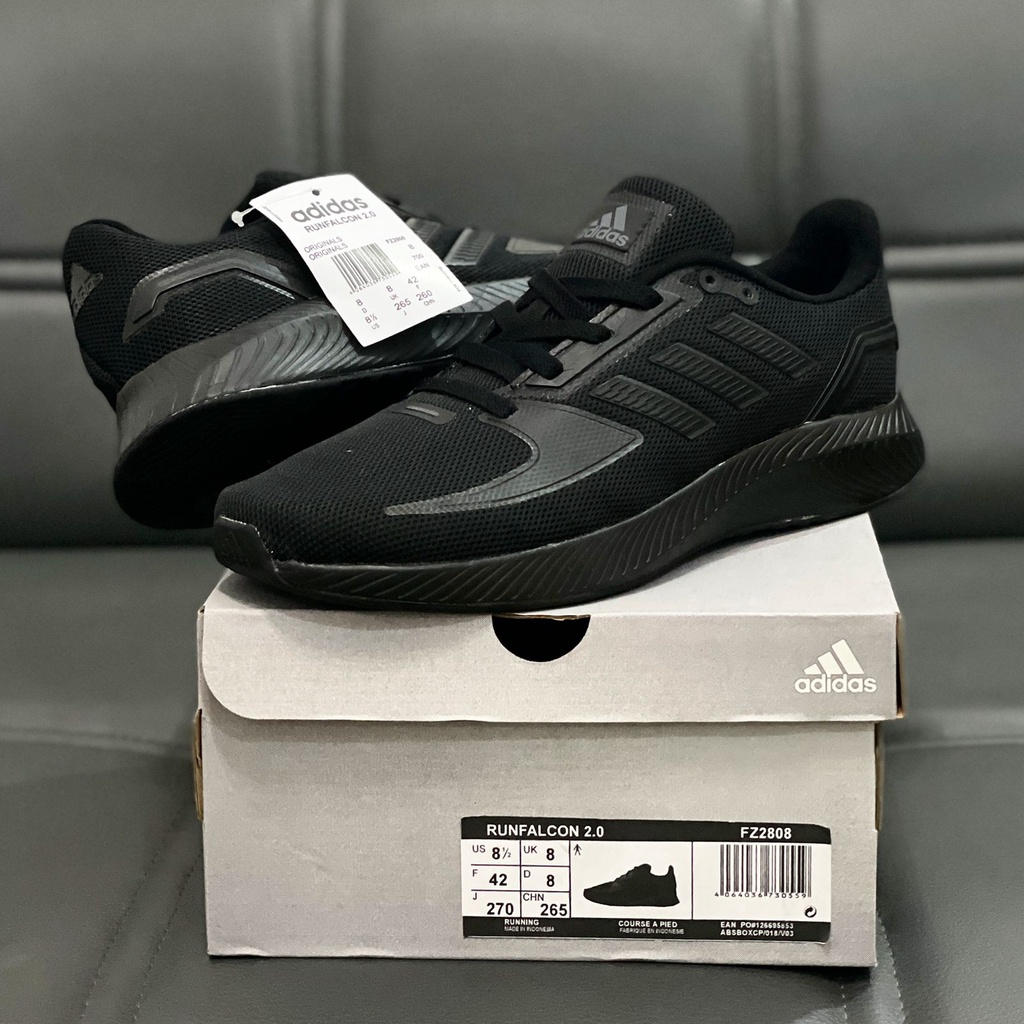 Sepatu Ads Run Falcon 2.0 Triple Black  Original OEM Sepatu Running Pria / Sepatu Olahraga Pria