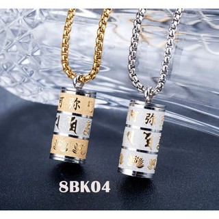 Kalung Liontin Mantra Leng Yang Zhou / Kalung Om Mani Padme Hum Bisa Dilepas Stainless Steel
