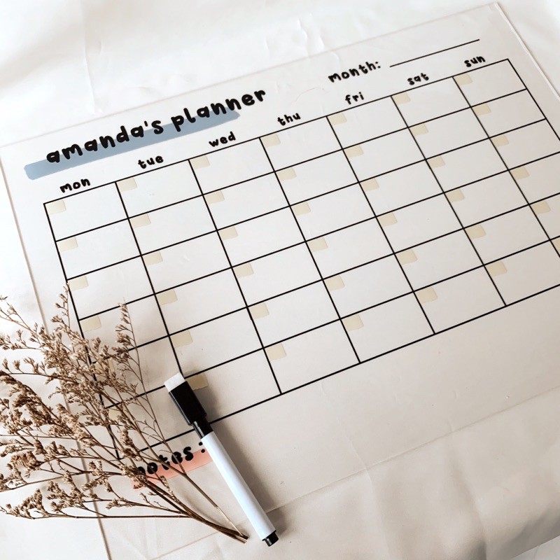 Acrylic Monthly Planner