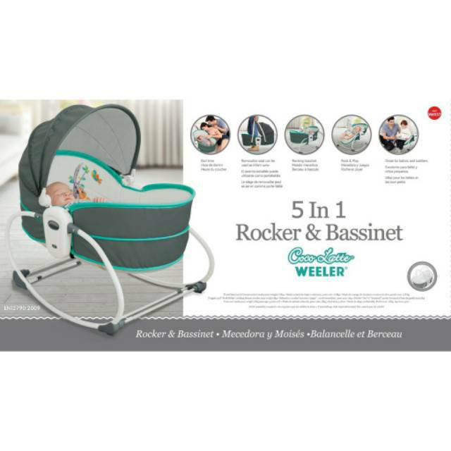 Cocolatte Weeler 5 in 1 Rocker &amp; Bassinet Ayunan Tempat Tidur Bayi Bouncer Baby