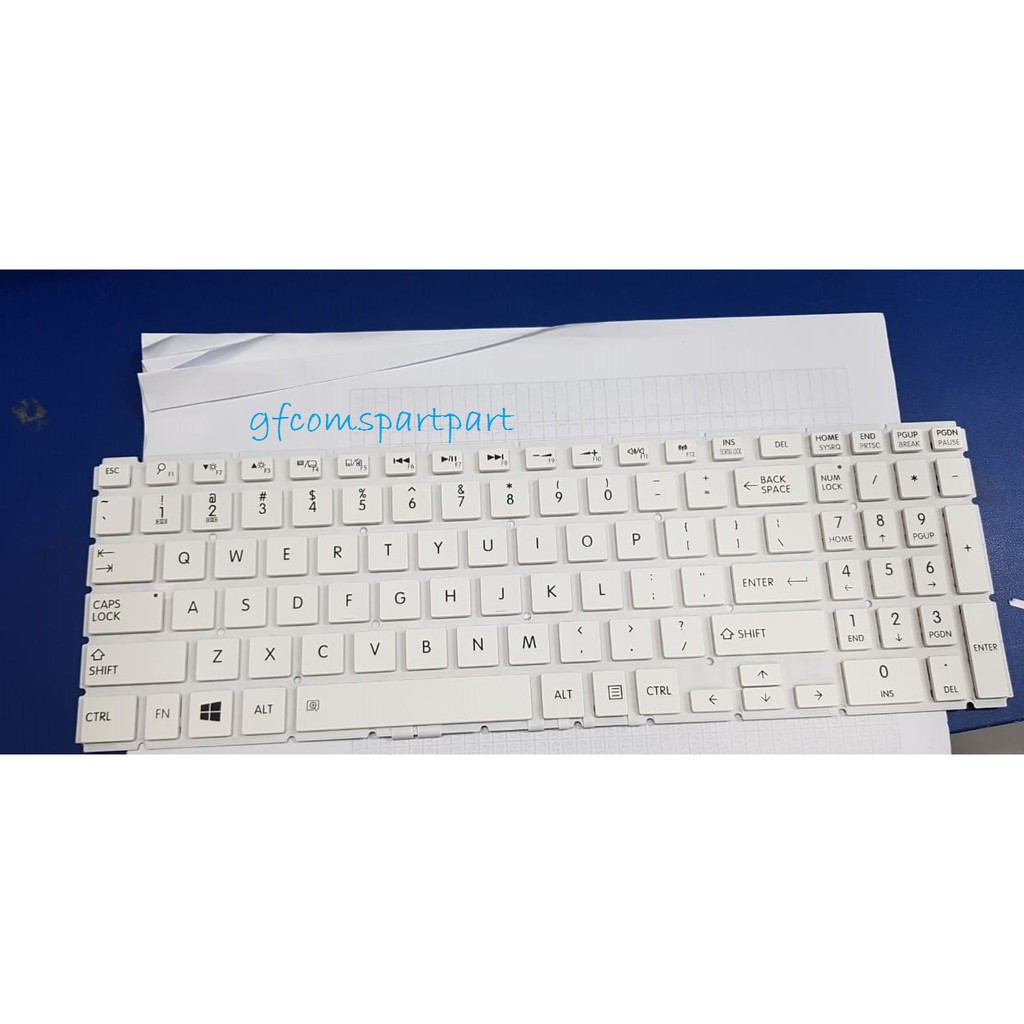 ORIGINAL KEYBOARD TOSHIBA C50 B C50D B C55 B C55D B C50A B C50B C55B L50 L55B Enter Kecil WHITE