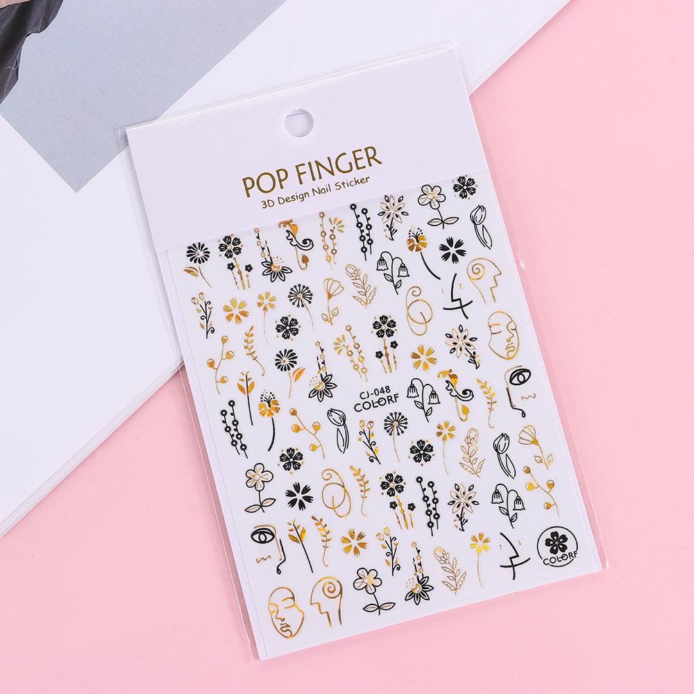 R-bunga Stiker Kuku Nail Art Dekorasi Manicure Tips Daun