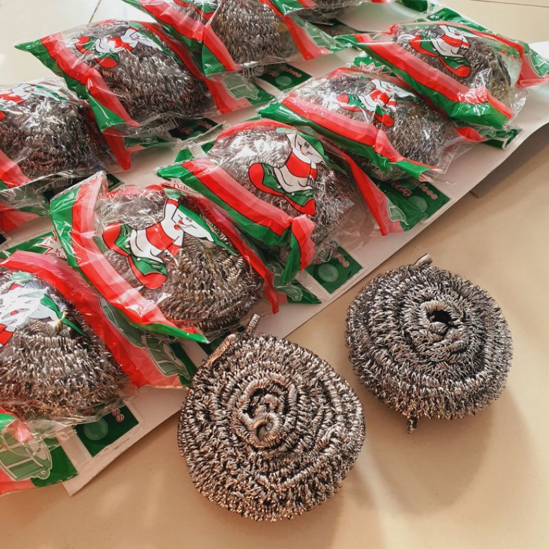 BISA COD  - SCOURER PREMIUM / Sabut Kawat Donut Cuci Piring Besi Stainless BULAT