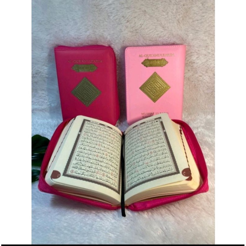 Mushaf Al-Qur'an samsia 15 Baris Khat Utsmani A6 Cover Resleting 15x11 CM
