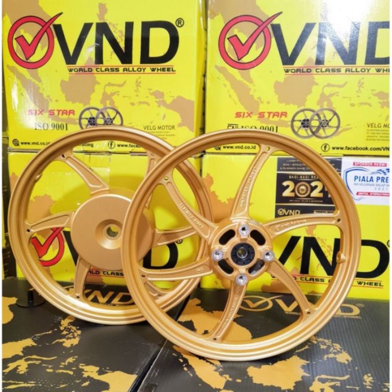 VELG VND SIX STAR RING 14 METIK HONDA VARIO 125 150 OLD NEW TERBARU TERLARIS VELG VND RACING LEBAR 1