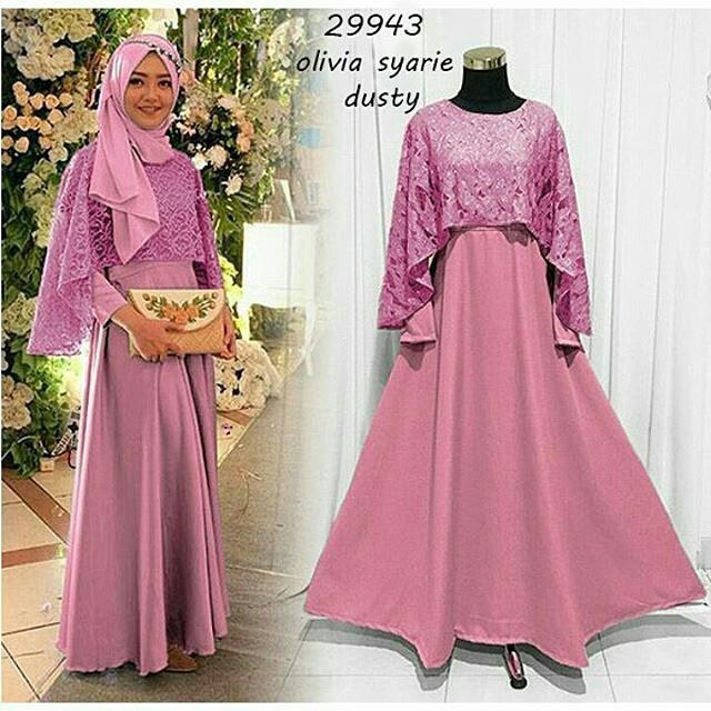  Promo Set Syari Pink Polos Moscrepe Savina  Haji Umrah 