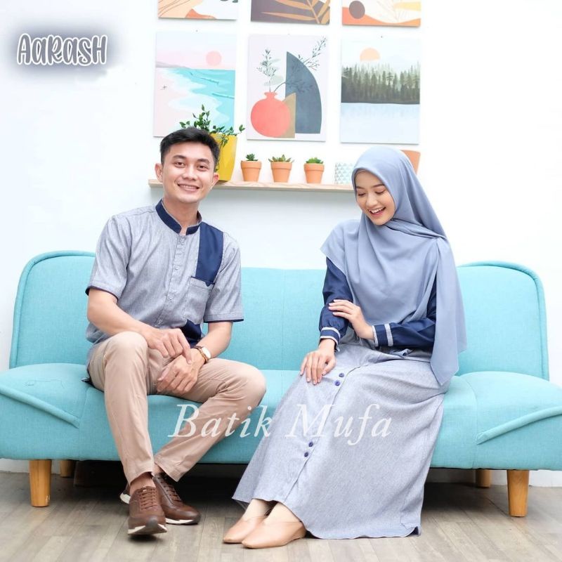 Baju couple Aarash, Outfit lebaran baju muslim kekinian baju lebaran terbaru