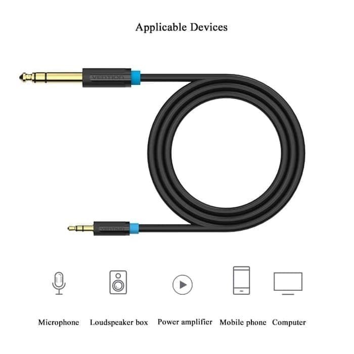 Kabel aux audio vention 6,5mm to 3,5 mm male to male-vention BAB