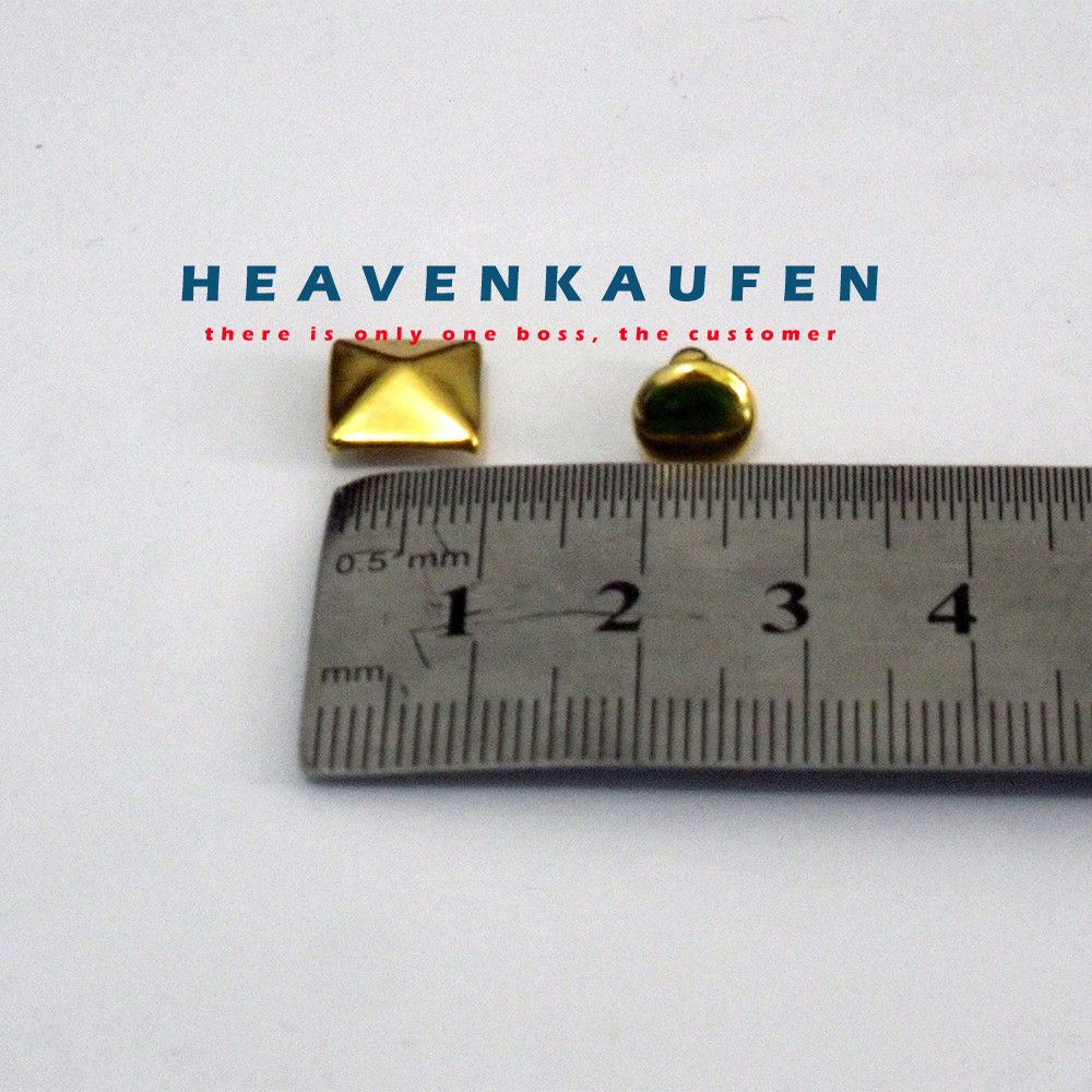 GROSIR 10 pasang Keling Piramida Gold /Pyramid Rivet Studs tas dompet