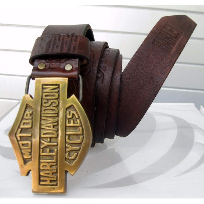 Sabuk Kulit Asli 100% Satu Lapis Tebal Kokoh Harley Davidson