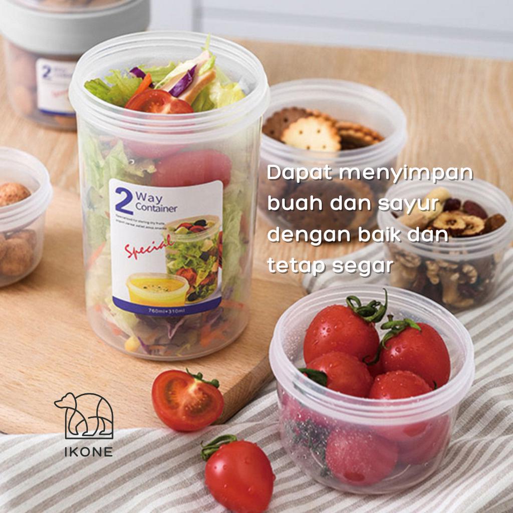 【IKONE】DUWO Tempat Penyimpanan Makanan Kedap Udara Botol Portable Container Bottle Model 2 Tingkat 150ml/330ml 310ml/560ml