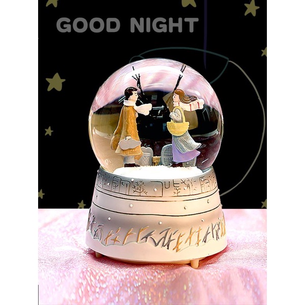 Kotak Musik korea couple winter / SnowBall / SnowGlobe/ Bola Kristal Couple / Music Box Love / Bola 