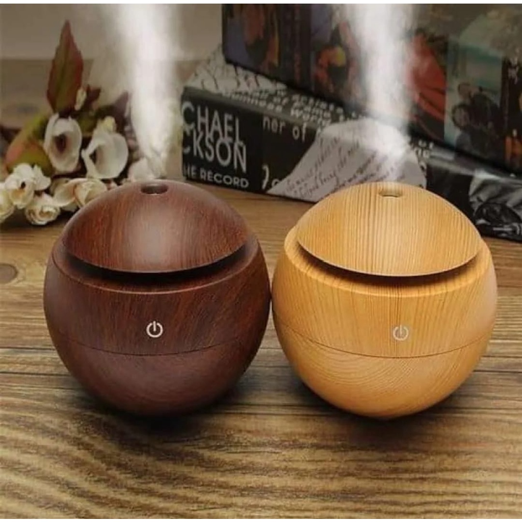 Humidifier Diffuser Ultrasonic Aroma Terapi Desain Kayu 130ML