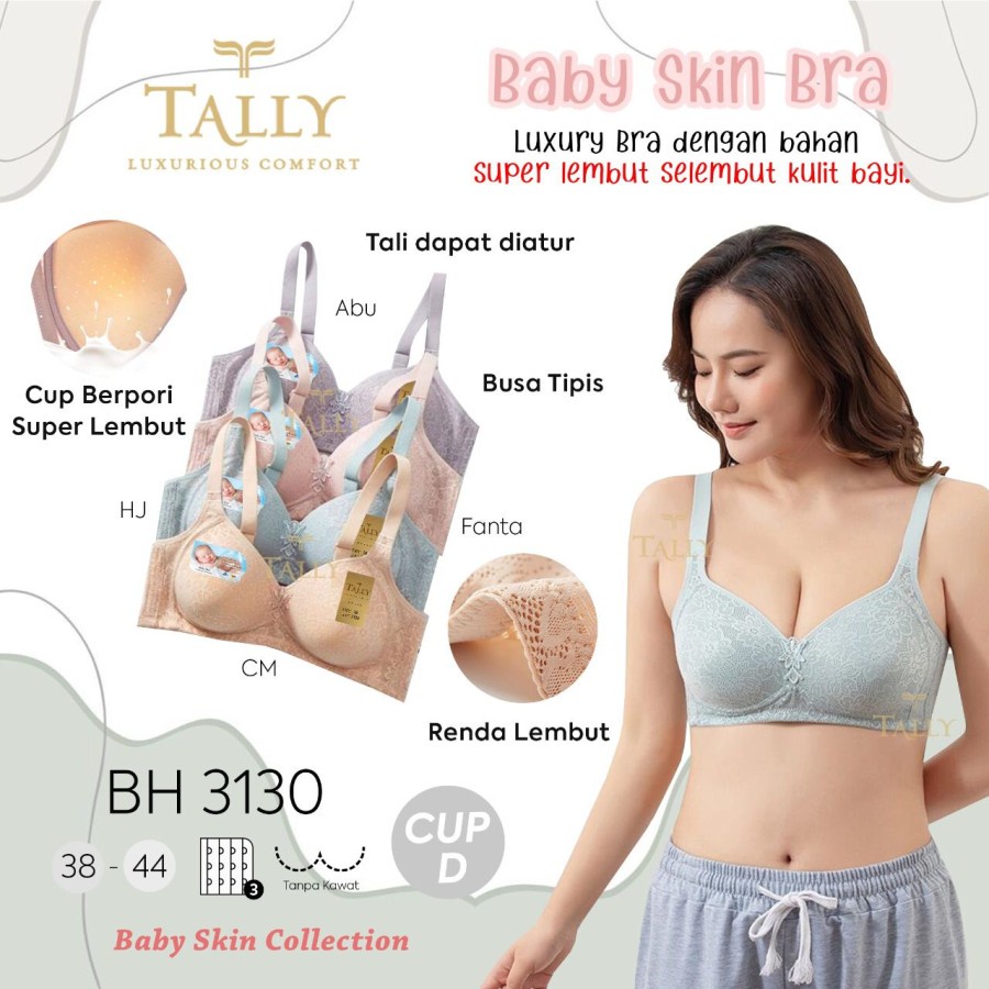 BH TALLY 3130 tanpa Kawat Katun Harian cup C Baby skin