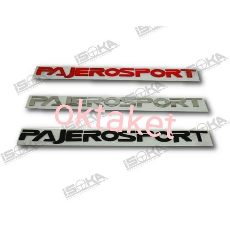 emblem kap mesin PAJERO SPORT KECIL merah chrome hitam isoka