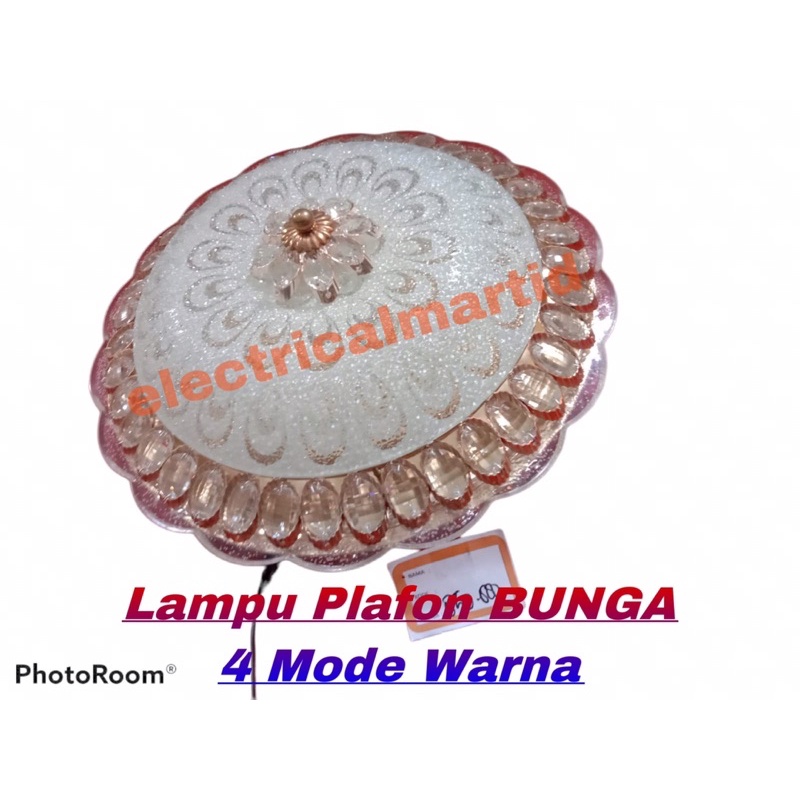 LAMPU PLAFON BUNGA DENGAN 4 MODE WARNA - Putih Kuning