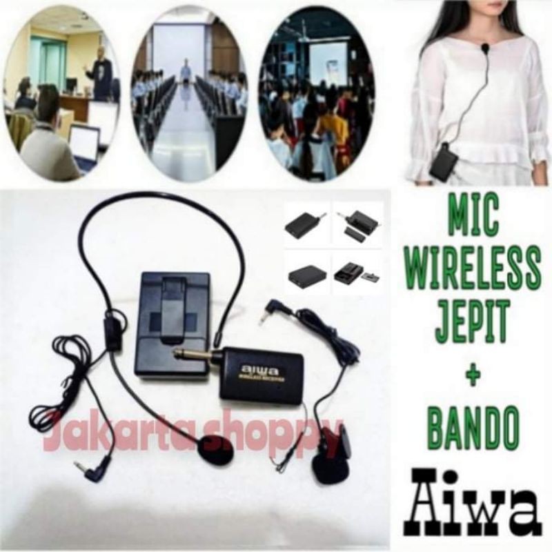 Mic wireless Imam jepit Clip on dibaju mic wireless bando aiwa