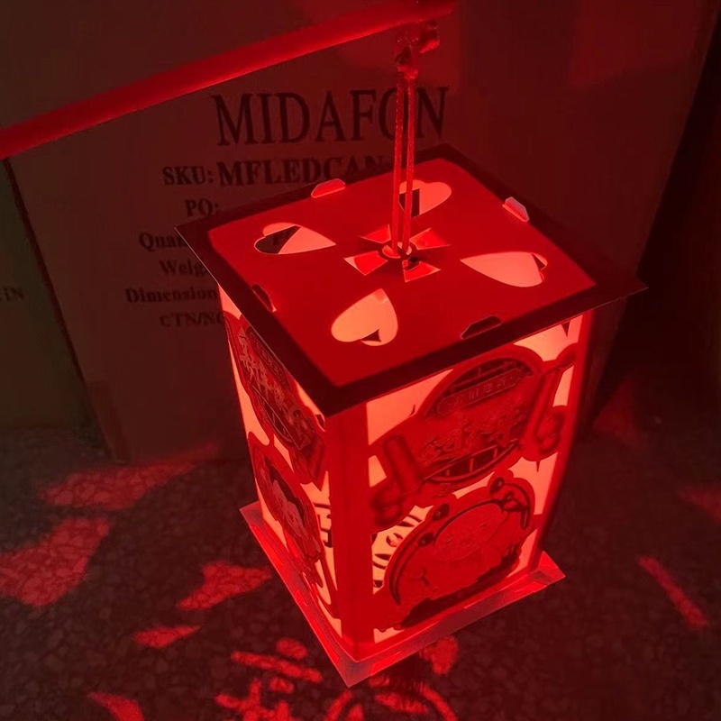 2022 New Year Portable Chinese Paper Lanterns / DIY Revolving Projection Polygon Chinese Lanterns For New Years, Celebrations