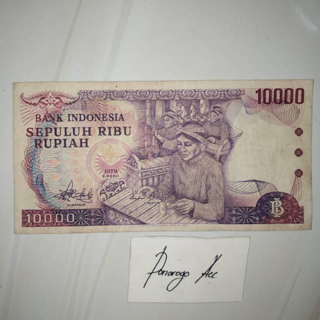 Uang Kuno Rp.10rb Gamelan 10.000 Ribu Rupiah Tahun 1979