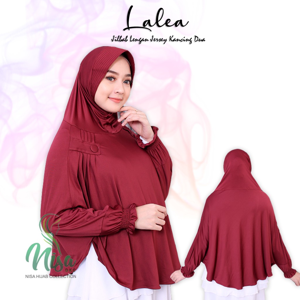 Jilbab Lengan Khimar Lalea Hijab Tangan Bergo Jersey Kerut Nisadkc