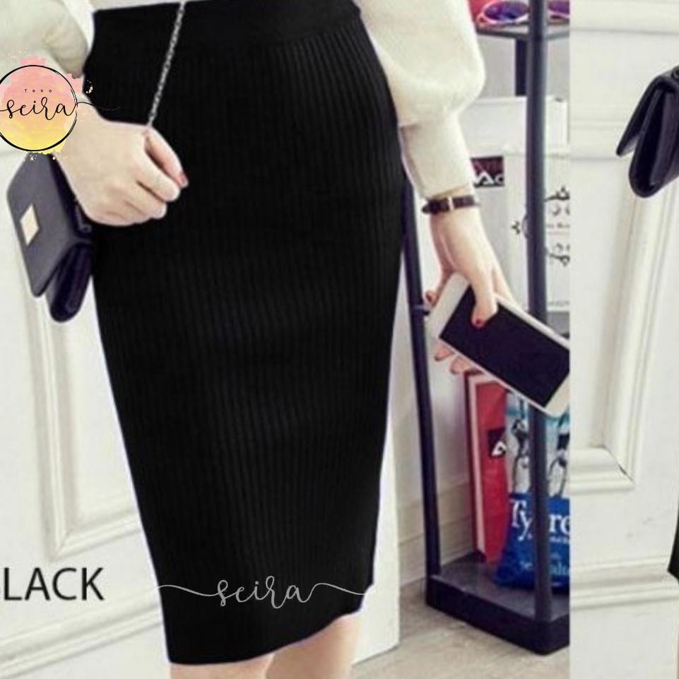 Midi Skirt Wanita / Rok Rajut Pendek / Rok Pendek Wanita / Midi Skirt Korea / Rok Pendek Kantor / Ro
