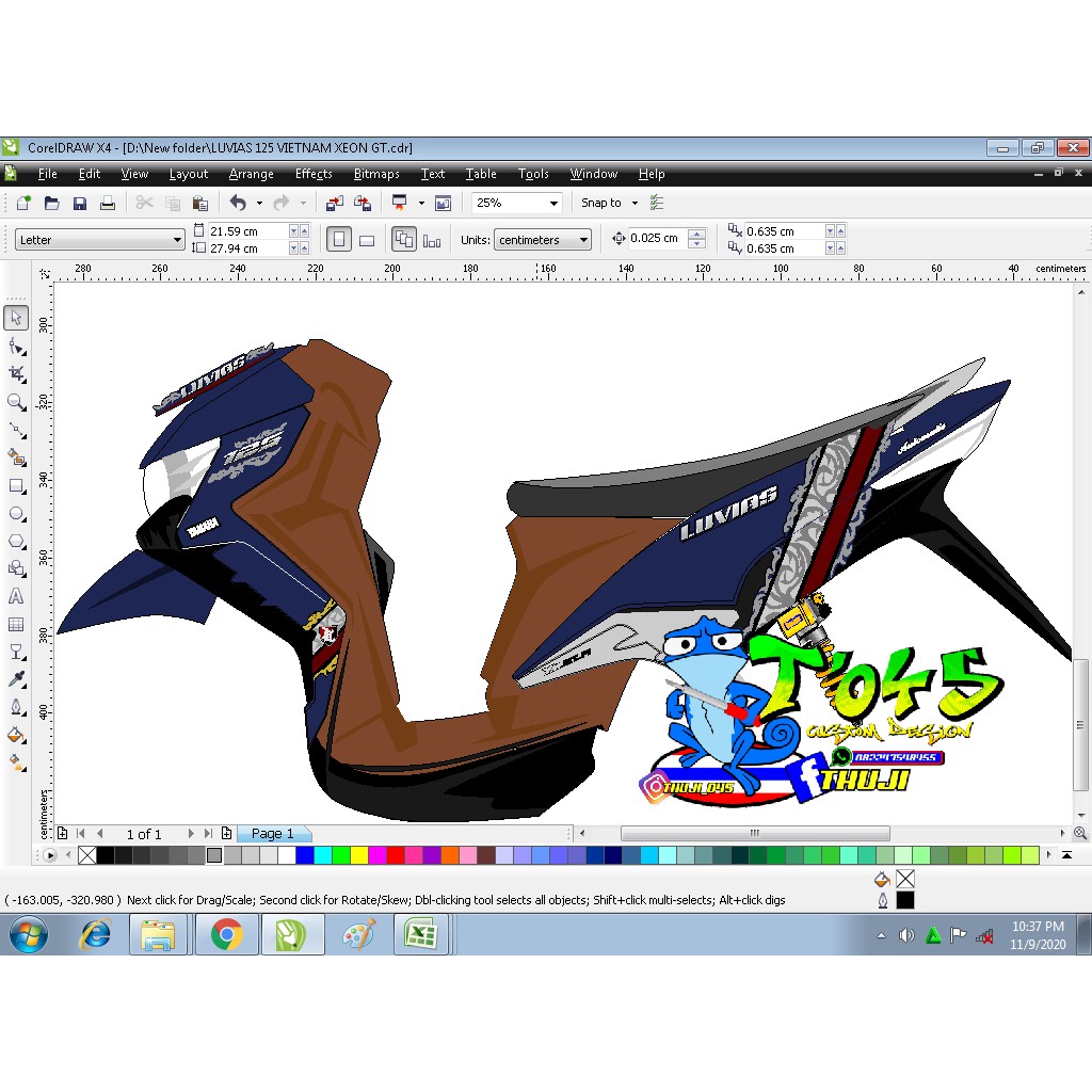 Sticker striping xeon gt 125 luvias vietnam batik