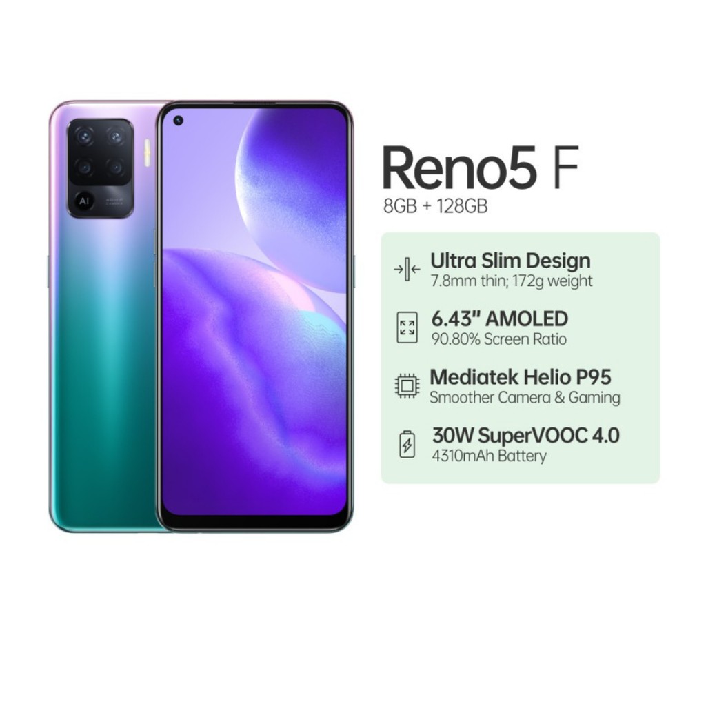 OPPO Reno5 F 8/128GB - Garansi Resmi