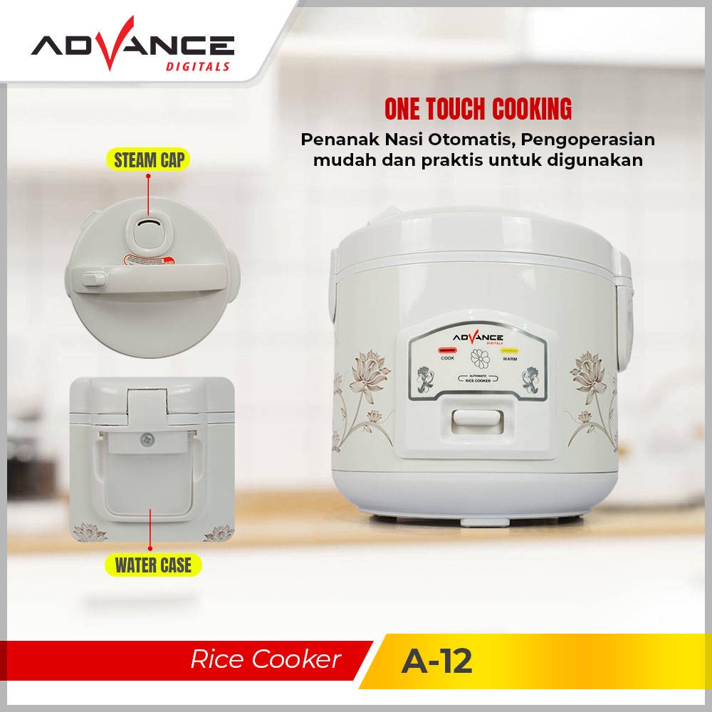 【Garansi 1 Tahun】Advance A-12 Rice Cooker Mini 1.2L Penanak Nasi Serbaguna 3 in 1 Magic Com