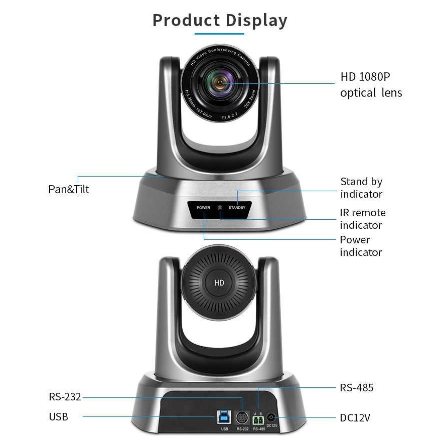 Tenveo NV20U 2MP 20x Zoom USB PTZ Video Conference Camera HD 1080p