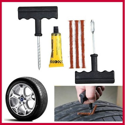 COD Tool Kit Alat Tambal Ban Mobil Sepeda Motor Tire Repair Tubeless Set