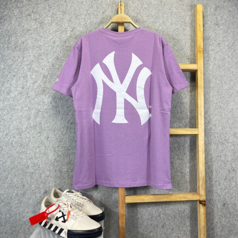 KAOS T-SHIRT NY NYANKEES LOGO SMALL PURPLE AUTHENTIC PREMIUM