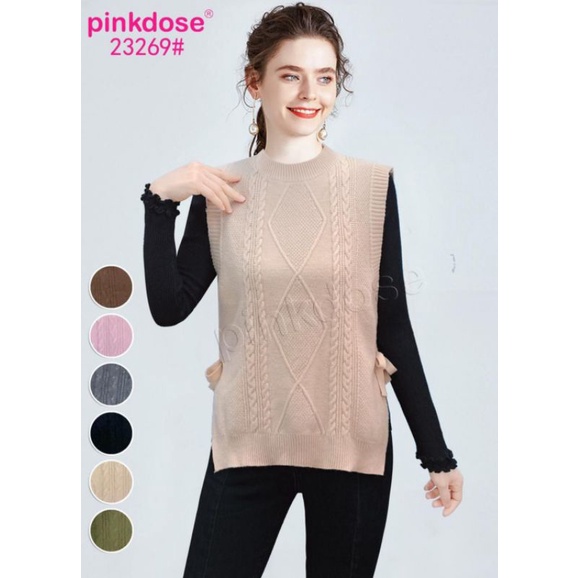 SIENNA VEST RAJUT IMPORT PINKDOSE