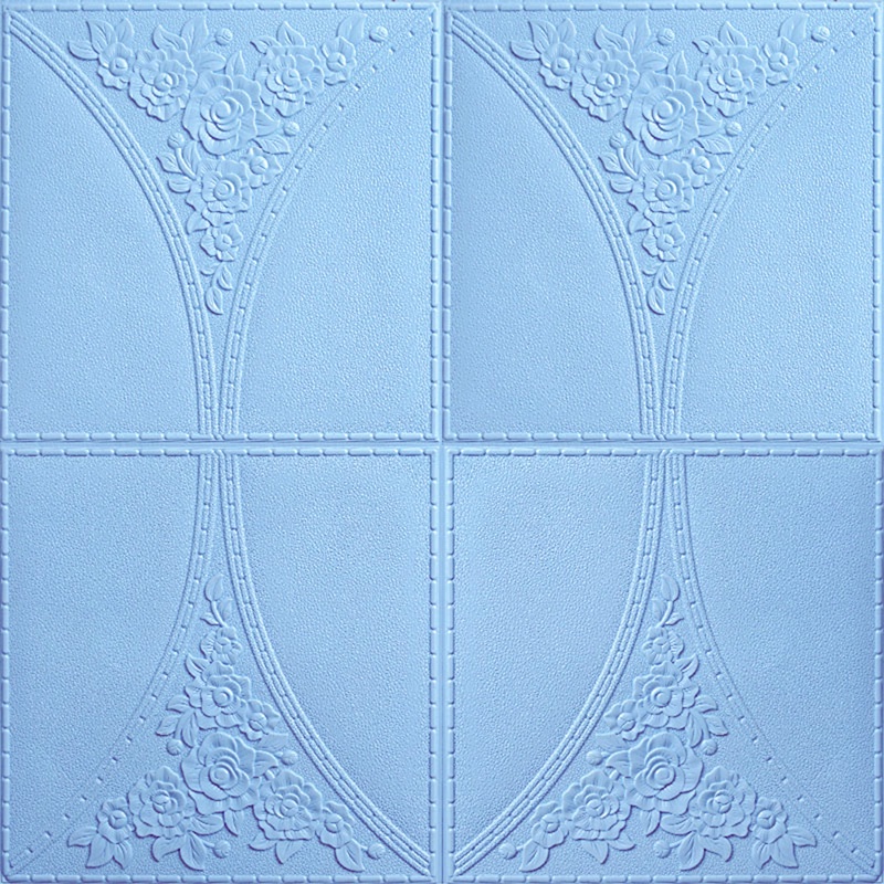 [COD] Wallpaper Stiker Dinding 3D FOAM Timbul High Quality  Bunga Mawar Putih CLASSIC BRICK Best Seller SPEEDS-BIRU 70*70CM