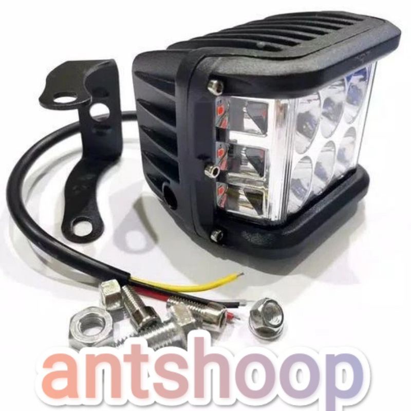 Lampu Tembak 6 mata mini + Lampu Flash Kedip kiri kanan Lampu Tembak Sorot 6 Mata Led Motor