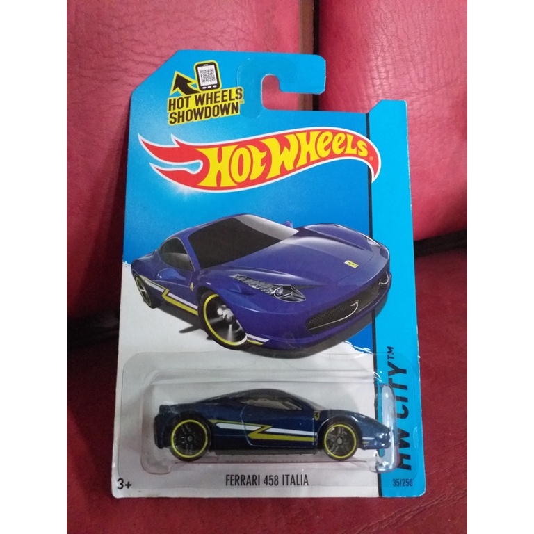 HOT WHEELS FERRARI 458 ITALIA BIRU NOT MINT