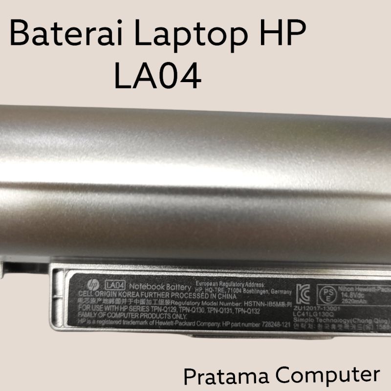 Baterai Laptop HP HSTNN-DB5M, HSTNN-IB5M, HSTNN-IB6R, HSTNN-UB5M, HSTNN-UB5N, HSTNN-Y5BV, HSTNN-YB5M, HSTNN-PB5S Original