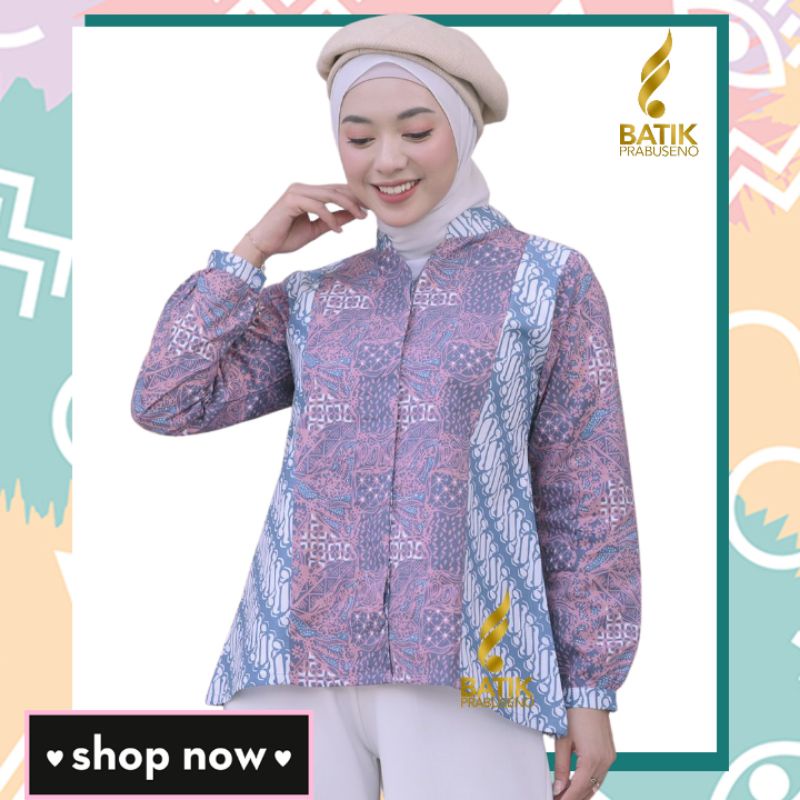 BLOUSE NILASARI ATASAN BATIK PRABUSENO WANITA ORIGINAL BLOUSE BATIK MODERN WANITA ATASAN BATIK KERJA