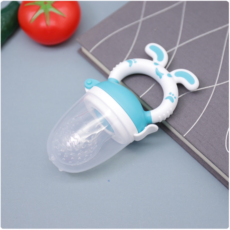 (Pimenova) Empeng Buah Sayuran Bayi Lucu Dot Bayi Baby Fruit Food Feeder-Blue