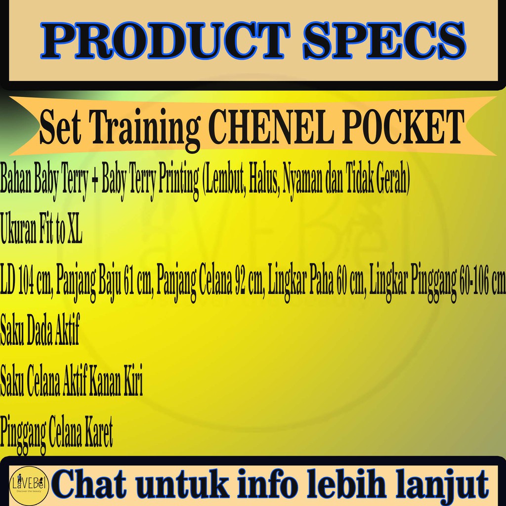 LVB Setelan Training Wanita/Track Suit Wanita/Setelan Olahraga Wanita/Uk.L-XL CHENEL POCKET TRAINING